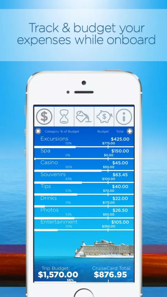 Cruise Card Control: Track and budget your onboard cruise line expenses Screenshots