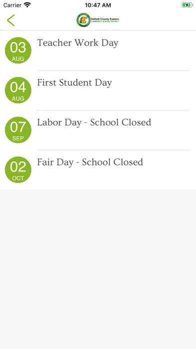 Ảnh chụp màn hình của DeKalb County Eastern CSD