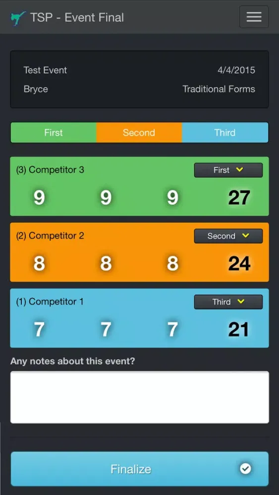 Tournament Scorecard Pro Screenshots