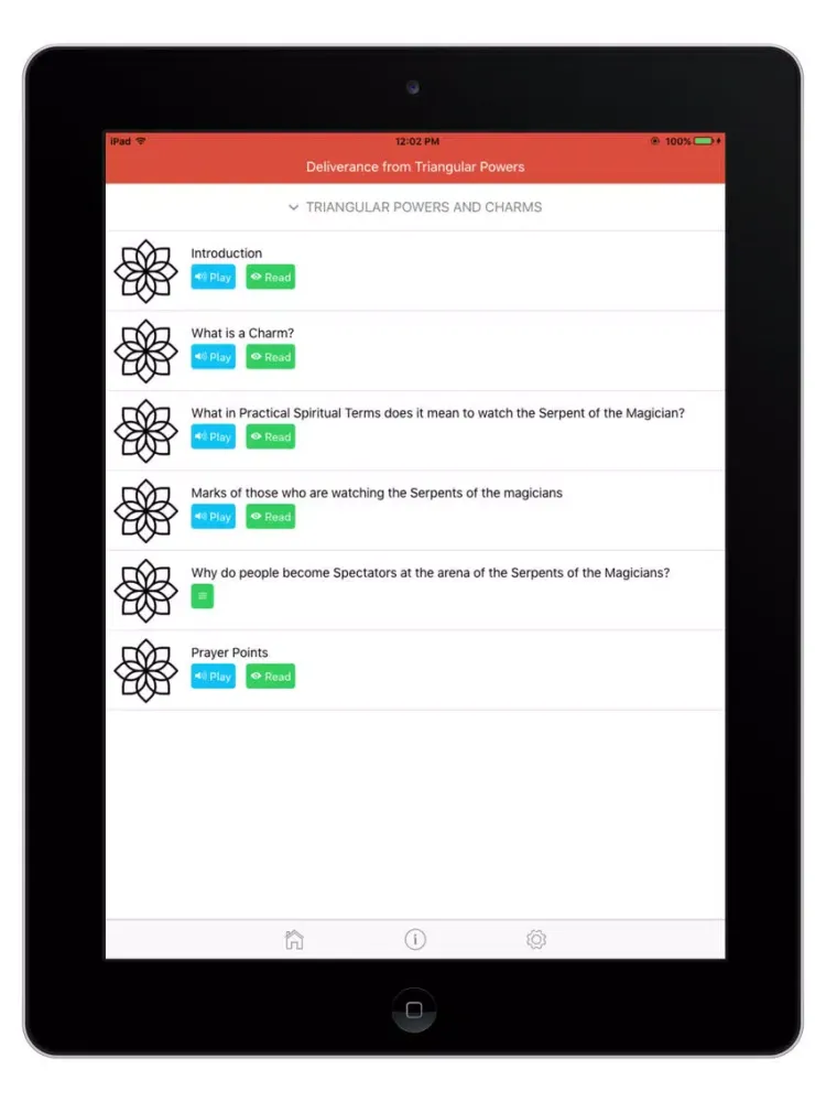 Tangkapan layar Deliverance from Powers iPad 