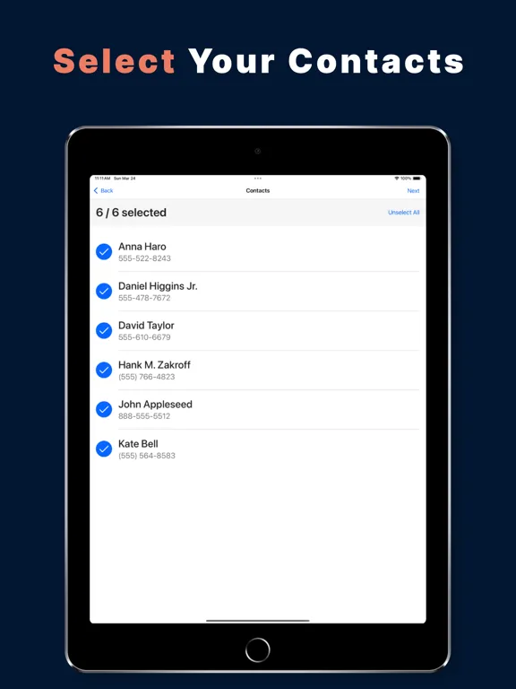 Скриншоты Transfer My Contacts iPad 
