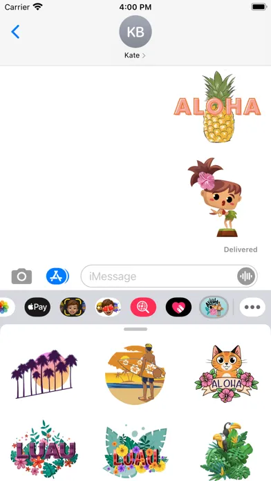 Capturas de pantalla de Sunshine Hawaii Luau Stickers