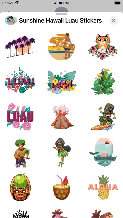 Capturas de pantalla de Sunshine Hawaii Luau Stickers