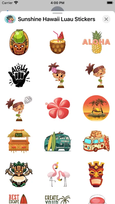 Capturas de pantalla de Sunshine Hawaii Luau Stickers