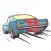American Vintage Car Stickers