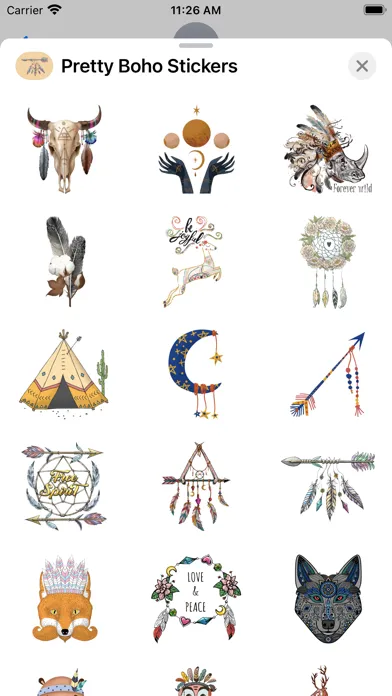 Zrzuty ekranu Pretty Boho Stickers