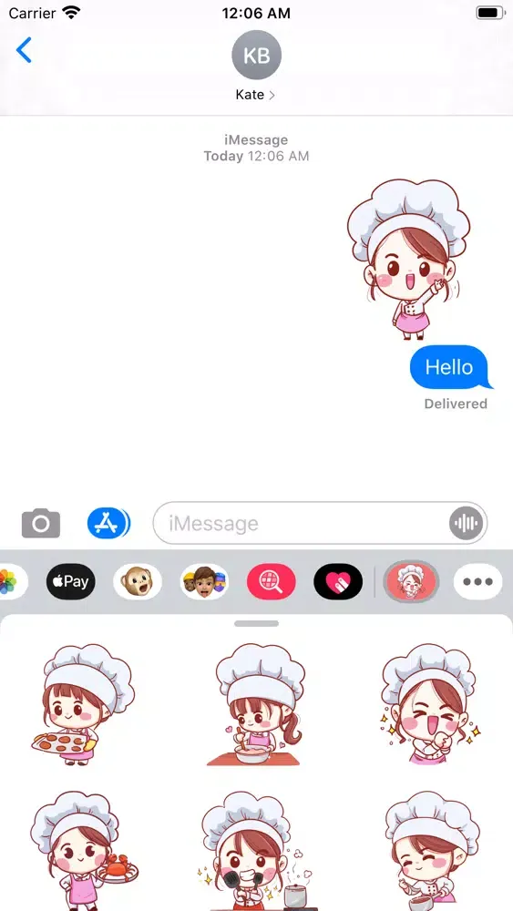 Tangkapan layar Chef Ophelia Stickers
