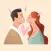 Couple Kiss Stickers