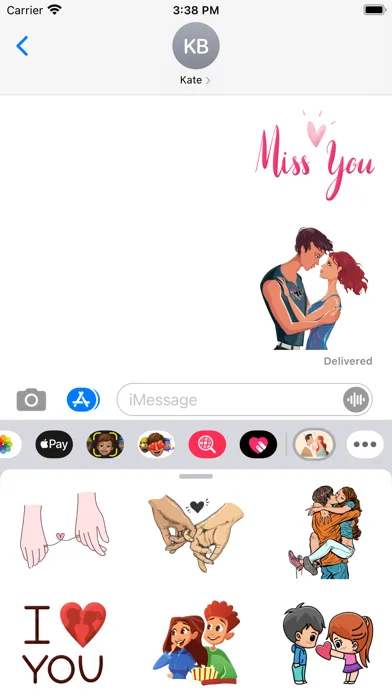 Couple Kiss Stickers スクリーンショット