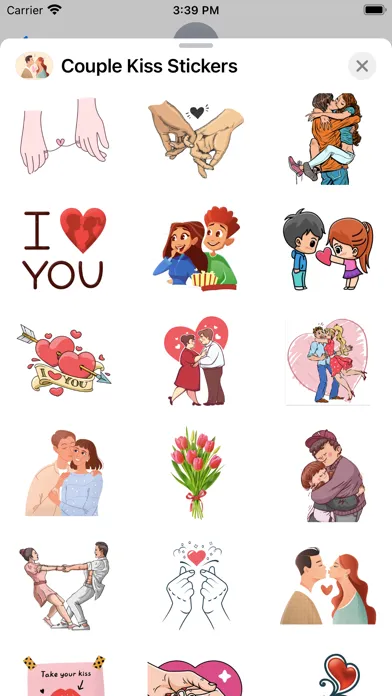 Couple Kiss Stickers スクリーンショット