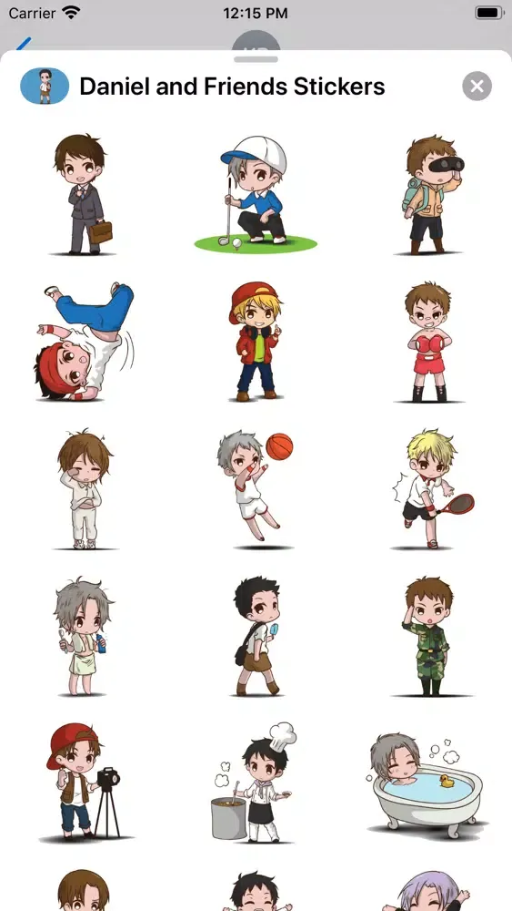 Ảnh chụp màn hình của Daniel and Friends Stickers
