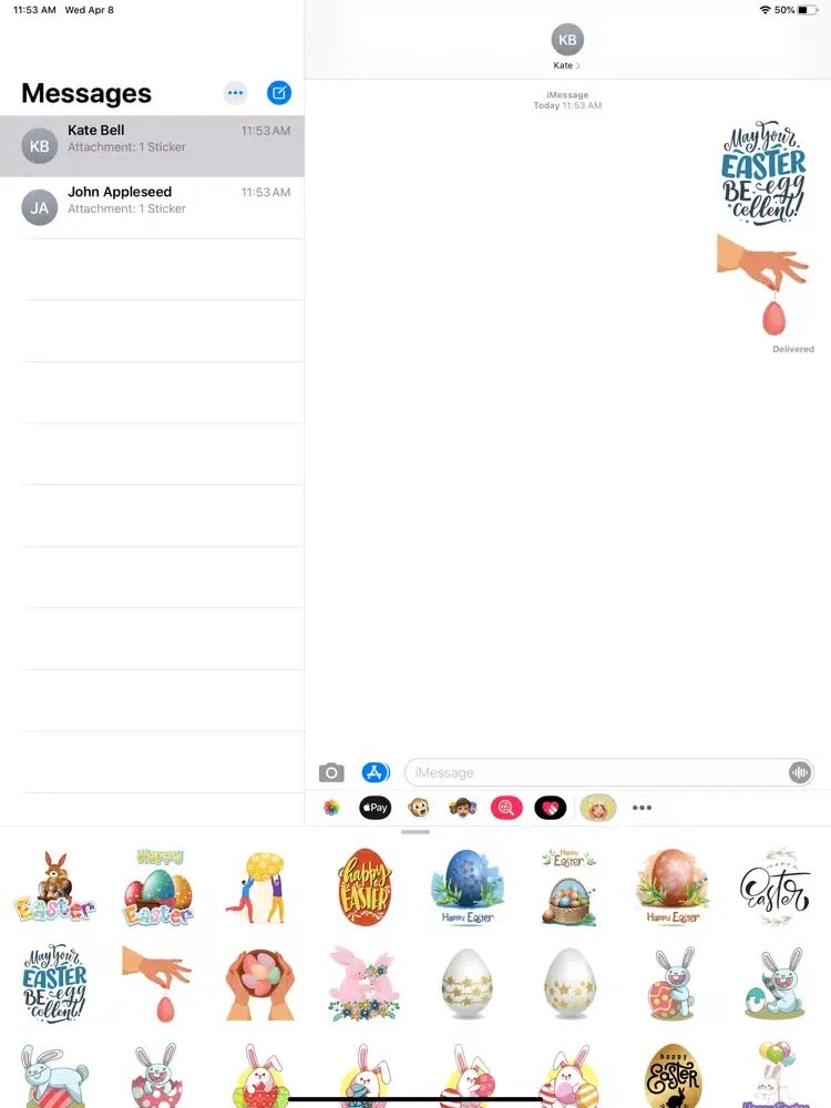 Capturas de tela do Easter Egg Day Stickers iPad 