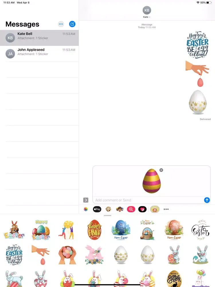 Capturas de tela do Easter Egg Day Stickers iPad 