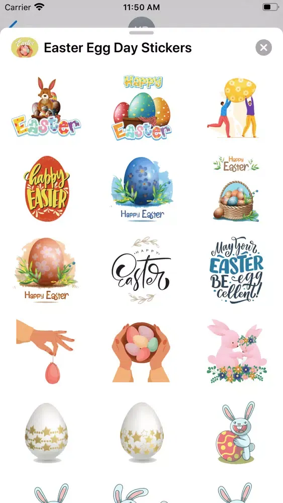 Capturas de tela do Easter Egg Day Stickers