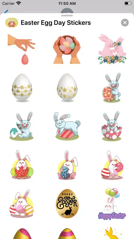 Capturas de tela do Easter Egg Day Stickers