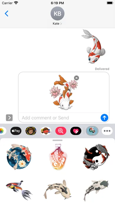 Capturas de tela do Koi Carp Stickers