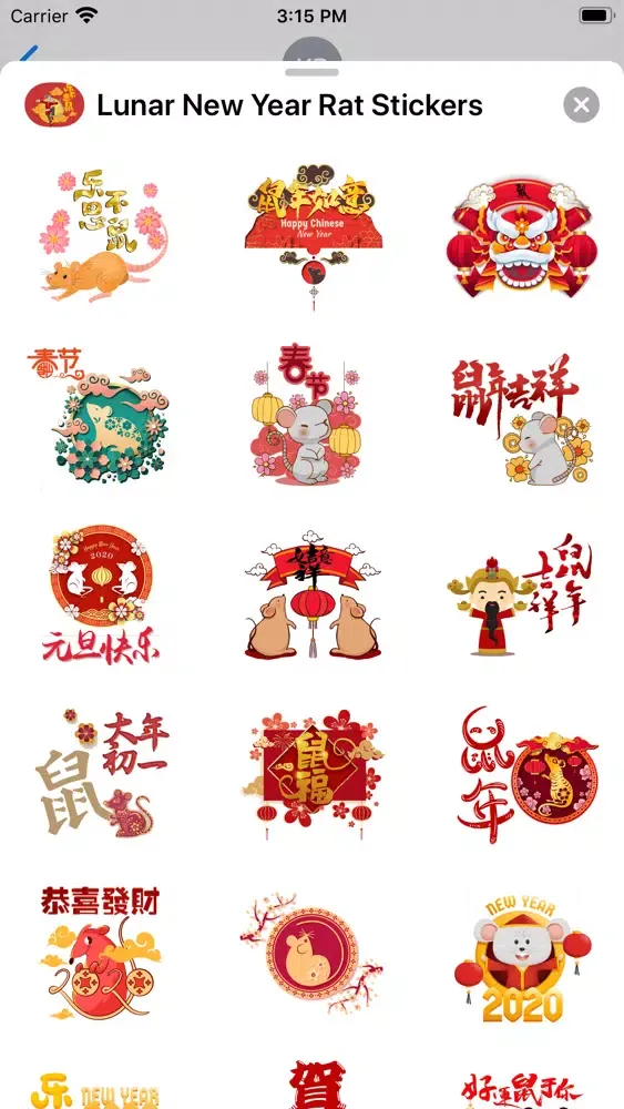 Capturas de pantalla de Lunar New Year Rat Stickers