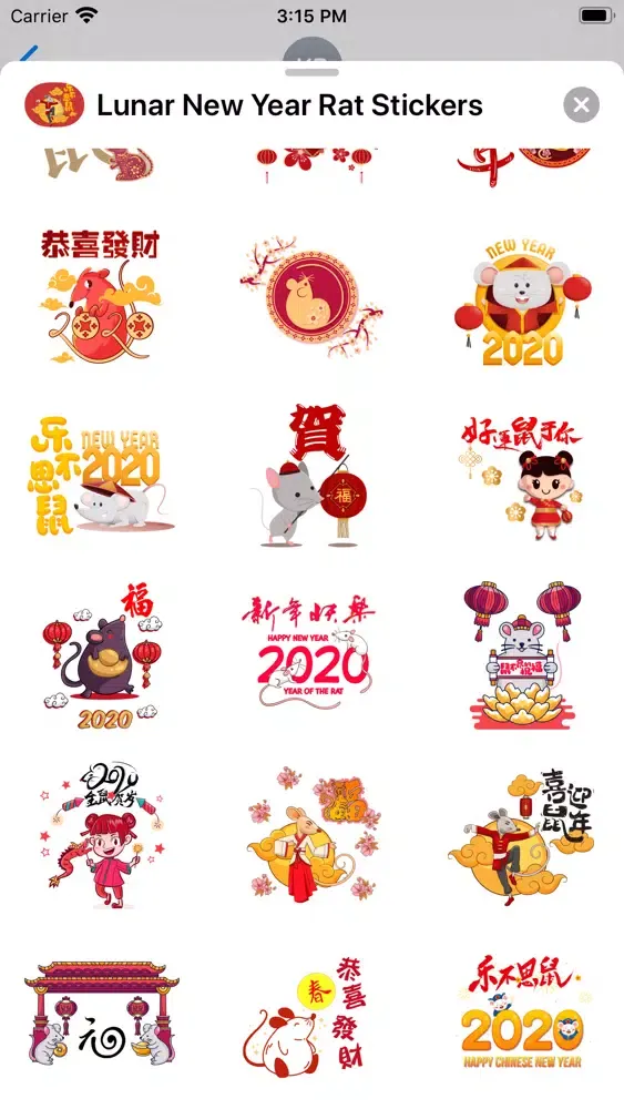 Capturas de pantalla de Lunar New Year Rat Stickers