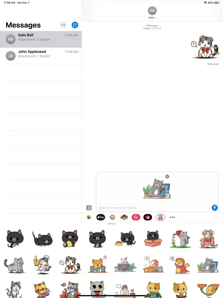 Meow Meow Kitten Stickers iPad  スクリーンショット