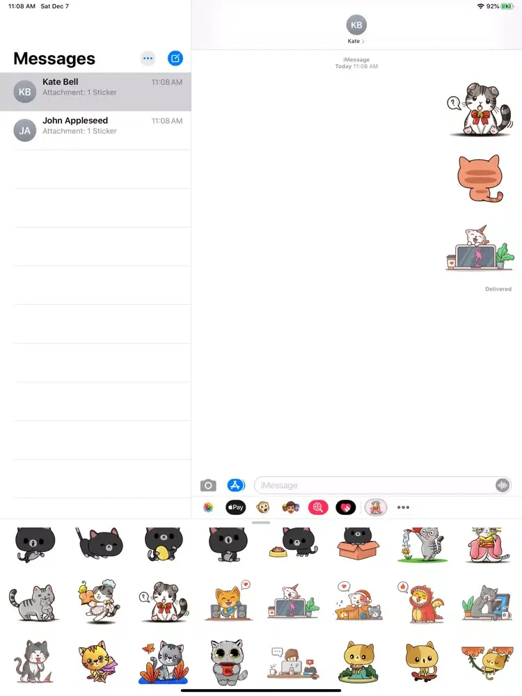 Meow Meow Kitten Stickers iPad  スクリーンショット