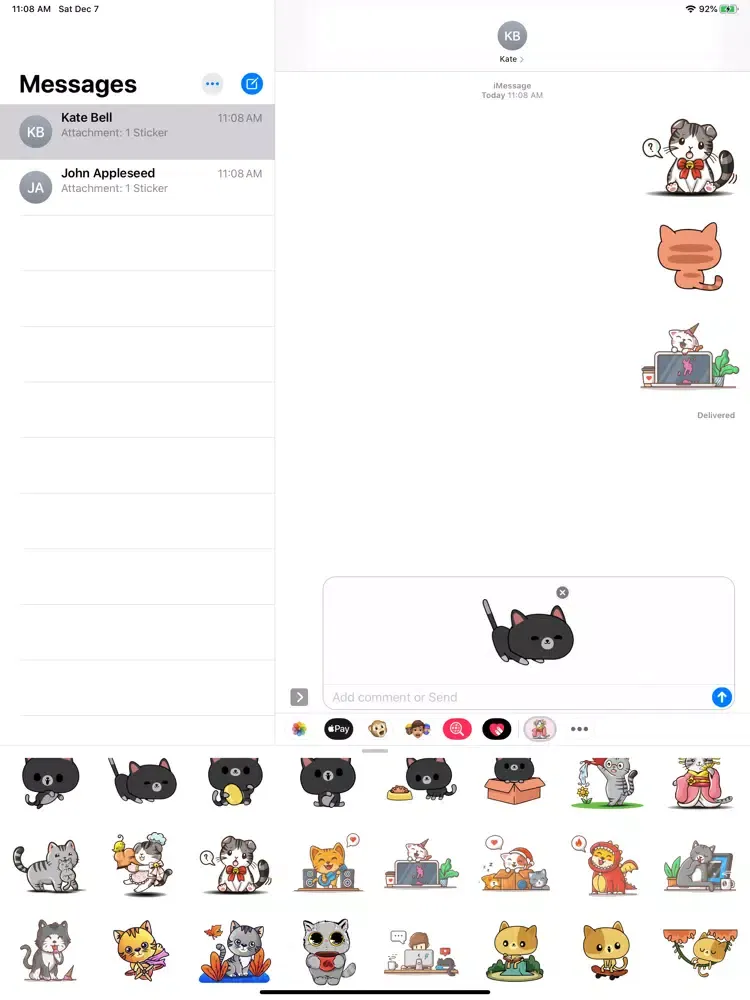 Meow Meow Kitten Stickers iPad  スクリーンショット