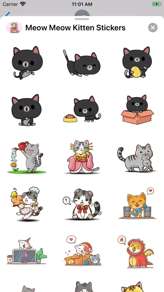 Meow Meow Kitten Stickers スクリーンショット
