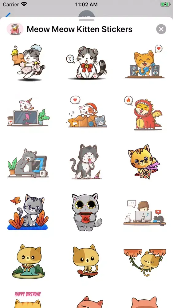 Meow Meow Kitten Stickers スクリーンショット