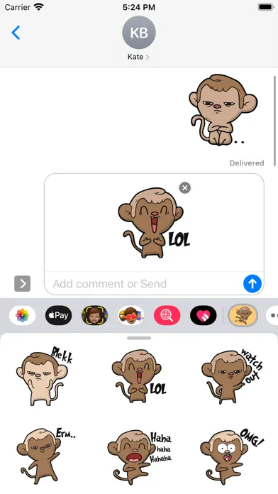 Monkey Emotion Stickers স্ক্রিনশট