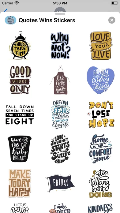 Quotes Wins Stickers Ekran Görüntüleri