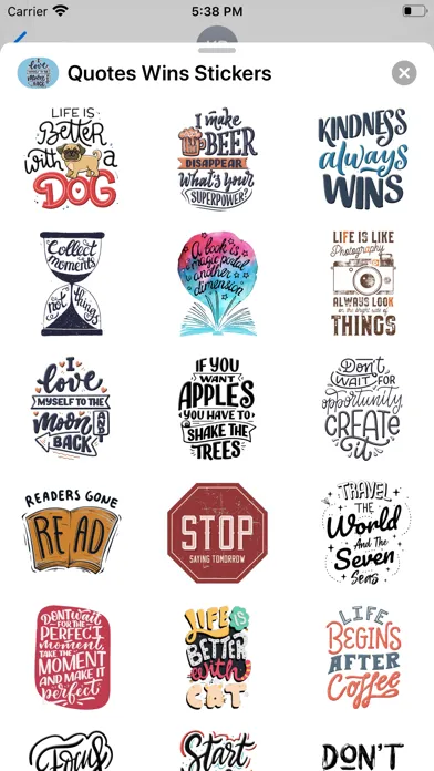 Quotes Wins Stickers Ekran Görüntüleri