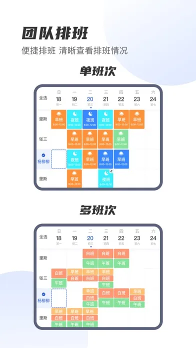 Ảnh chụp màn hình của E shift scheduling