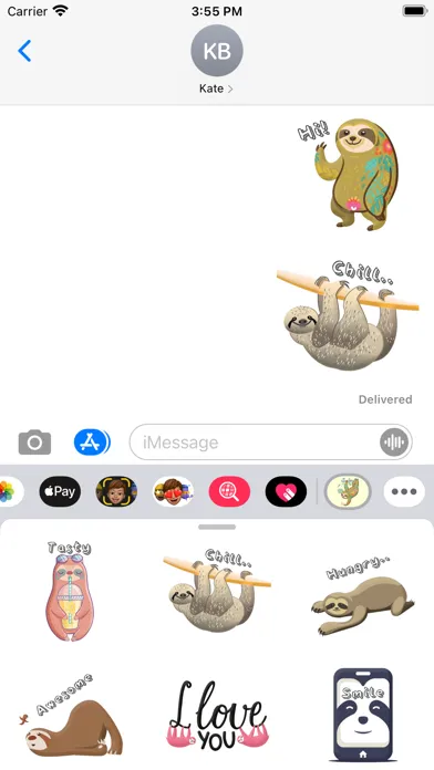 Zrzuty ekranu Sloth Wildlife Stickers