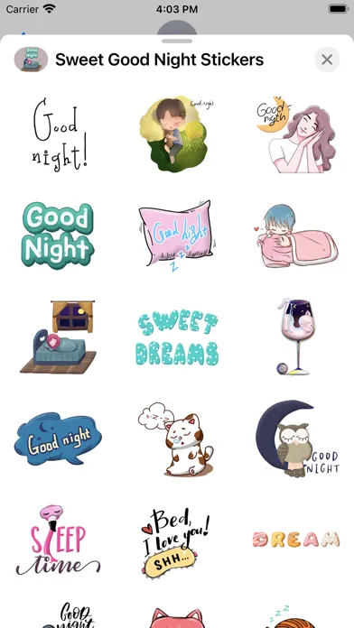 Sweet Good Night Stickers Screenshots