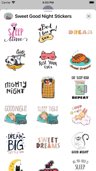 Sweet Good Night Stickers Screenshots