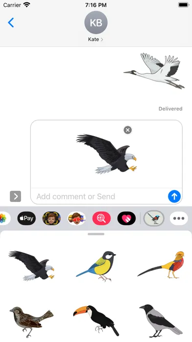 Zrzuty ekranu Exotic Bird Stickers
