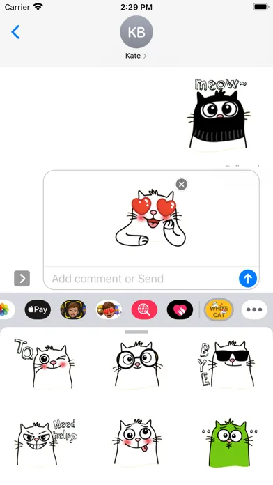 White Cat Emoji Stickers应用截图