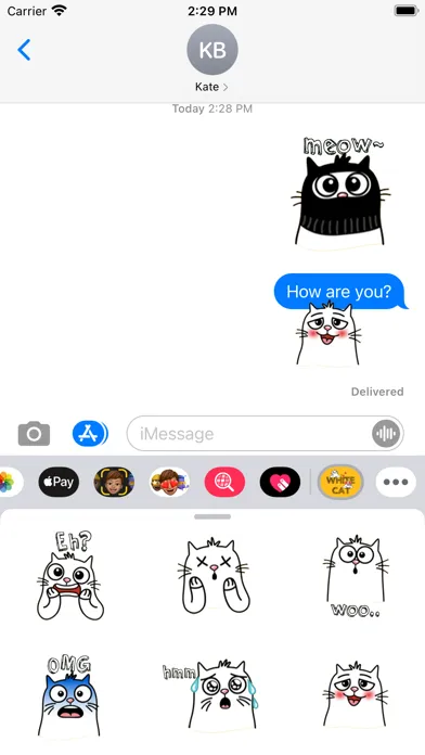 White Cat Emoji Stickers应用截图