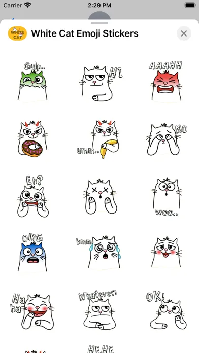 White Cat Emoji Stickers应用截图
