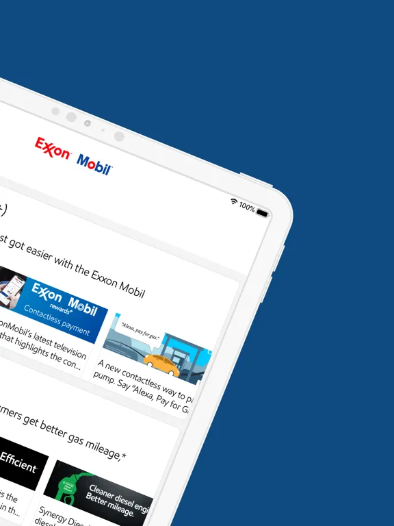 Capturas de tela do ExxonMobil Connect iPad 