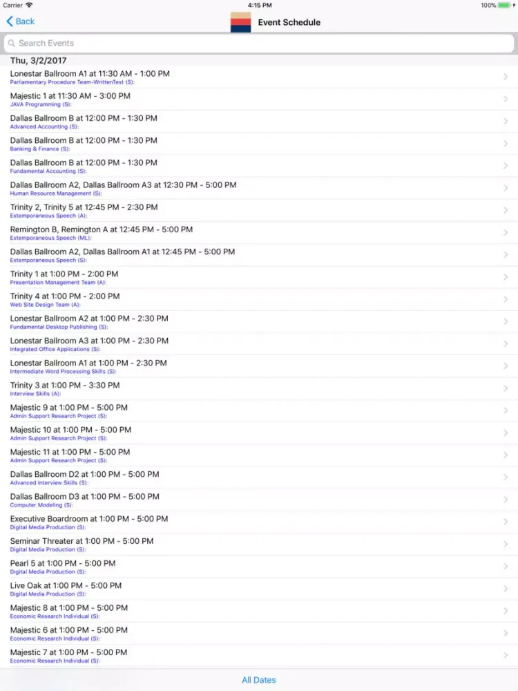 Zrzuty ekranu BPA Schedule iPad 