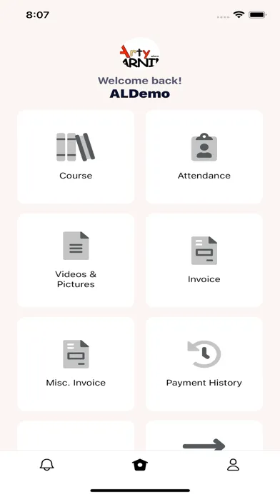 Tangkapan skrin Arty Learning Parents Portal