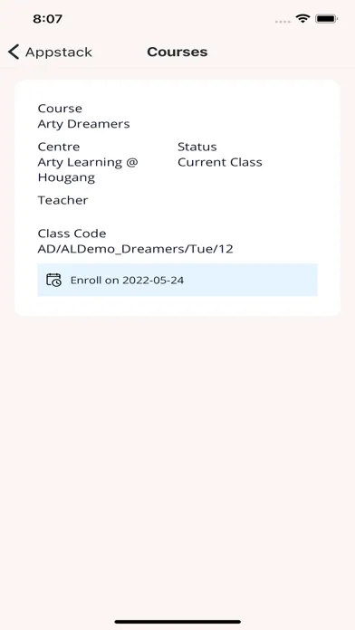 Tangkapan skrin Arty Learning Parents Portal
