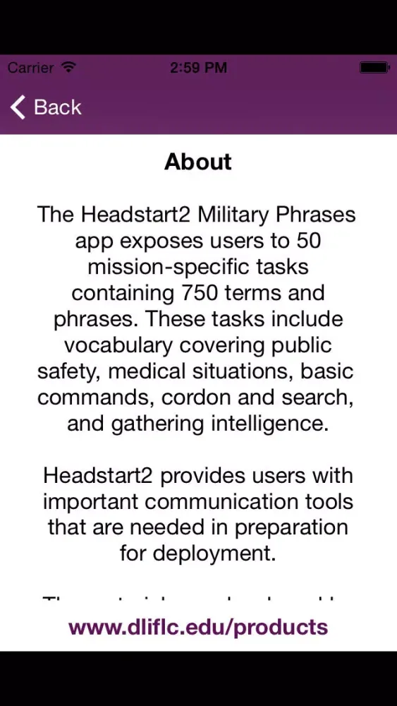 Capturas de tela do Headstart2 Iraqi Military Phrases