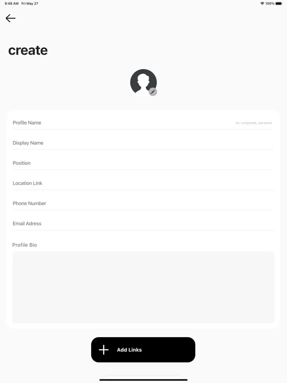 Tangkapan layar Linkee App iPad 
