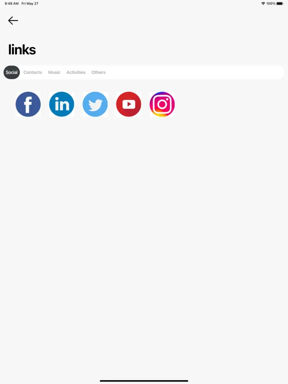 Tangkapan layar Linkee App iPad 