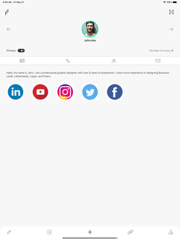 Tangkapan layar Linkee App iPad 
