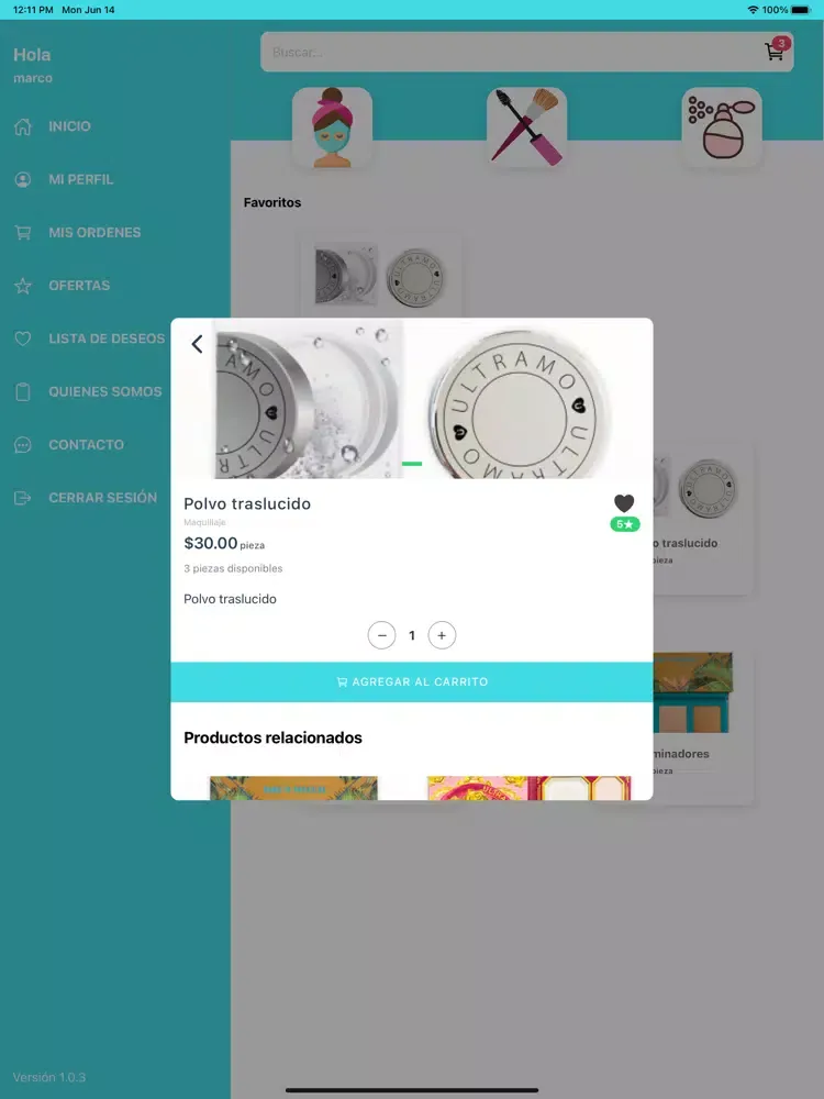 D'lirio Cosméticos iPad  Ekran Görüntüleri