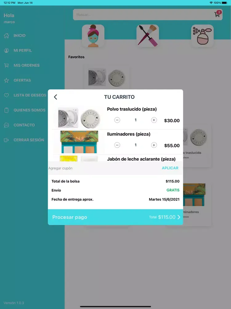 D'lirio Cosméticos iPad  Ekran Görüntüleri