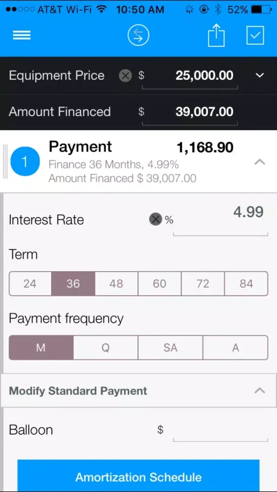 Tangkapan skrin Express Finance CTI