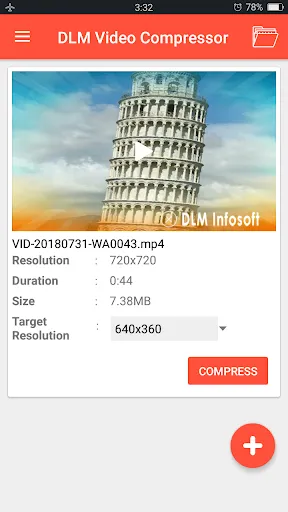 Tangkapan skrin DLM Video Compressor